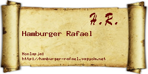 Hamburger Rafael névjegykártya